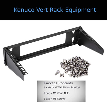 Kenuco 19 Inch Steel Vertical Rack and Wall Mountable Server Rack Mount (Black-4U)
