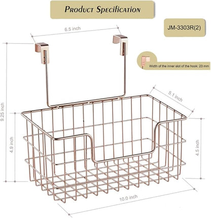 Wire Hanging Storage Basket 2 Packs, Wall Mounted Kitchen Bathroom Storage