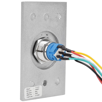 Access Control Button, Aluminum Exit Push Button Switch with LED Indicator Light for Access Control System, Metal Door Release Switch for Hollow Door Office Home Security