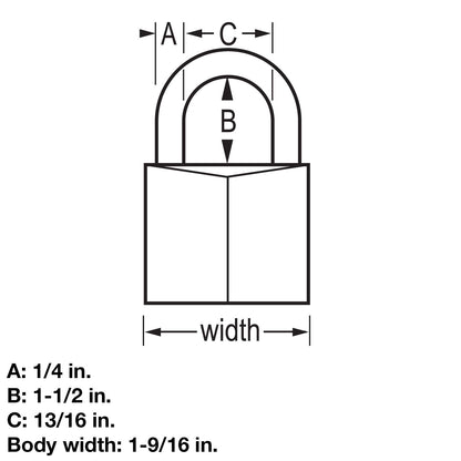 MASTER LOCK 141DLF Padlock, Covered Aluminum Lock, 1-9/16 in. W, Black