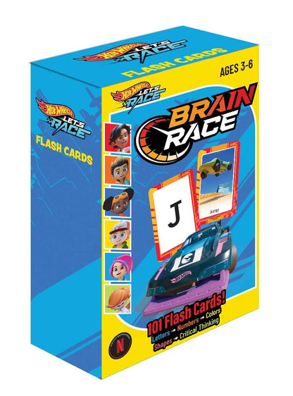 Hot Wheels Brain Race Flash Cards: 101 Cards for Preschool to Kindergarten Practice | Letters, Numbers, Colors & Shapes | Early Learning for Kids Ages 3-6