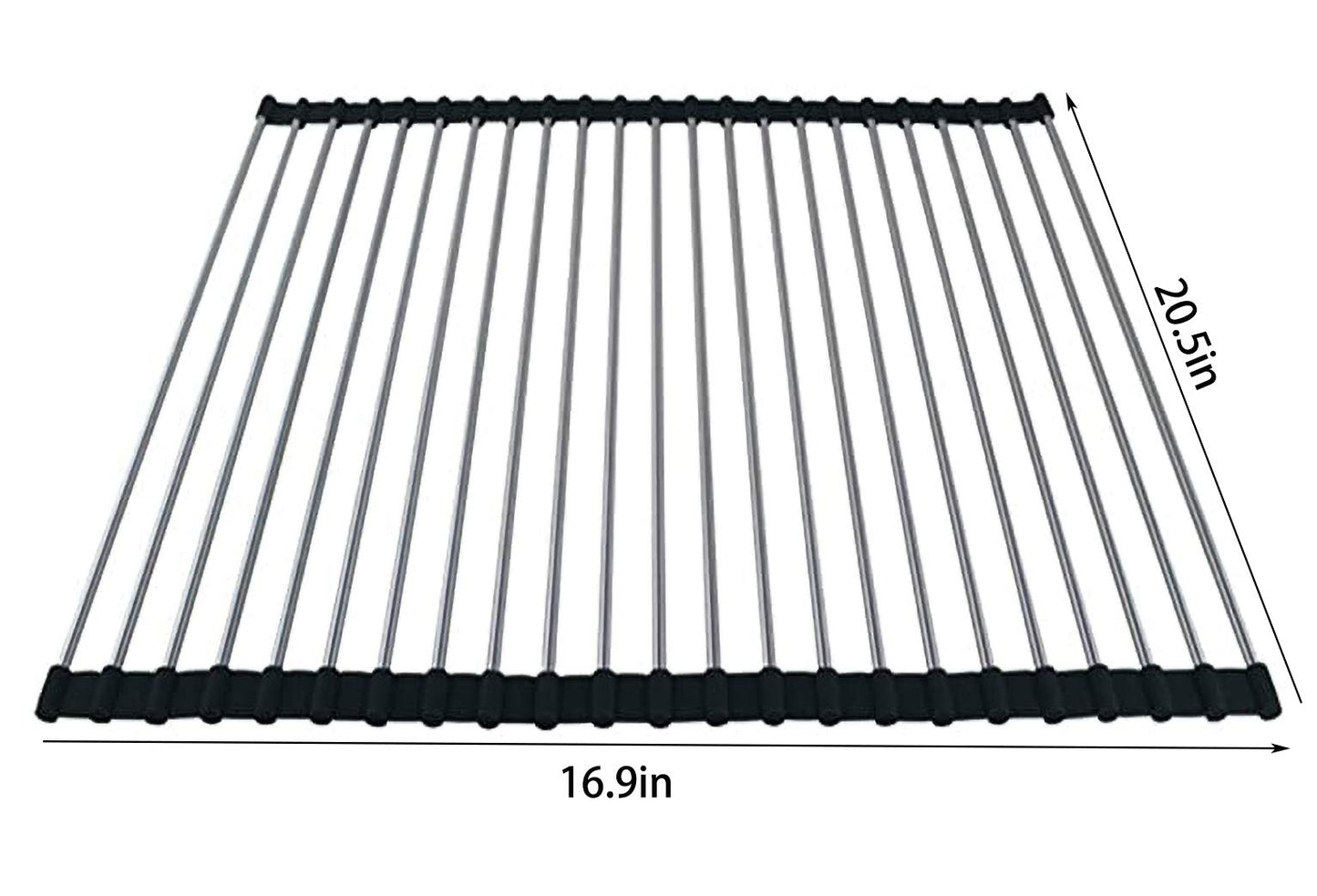 Ahyuan Roll up Dish Drying Rack Over The Sink Kitchen Roll up Sink Drying Rack Portable Dish Drainer Foldable Dish Drying Rack (Warm Gray, 17.8''X17'')