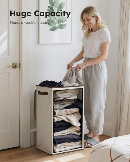 SOLEDI Laundry Hamper with Lid 90L Large & Tall Collapsible Laundry Basket