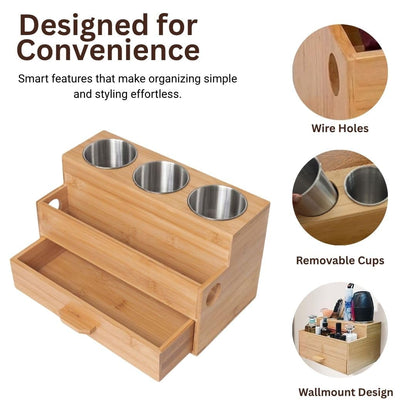 Sol-Eco Hair Tool Organizer, Wooden