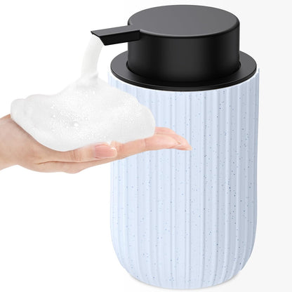 Ceramic Foaming Soap Dispenser, 12 oz Bathroom Foam Hand Soap Dispenser, Refillable Lotion Soap Dispenser with Removable Pump for Kitchen Hand Wash Dispenser, Modern Home Decor(2Pack-Black)