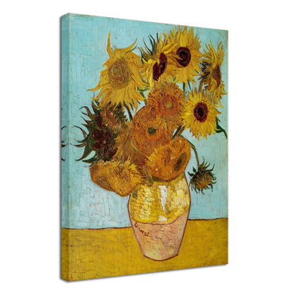 Wieco Art Framed Wall Art Canvas Prints of Sunflower by Vincent Van Gogh Paintings Reproduction Abstract Wall Decorations for Living Room Golden Frame