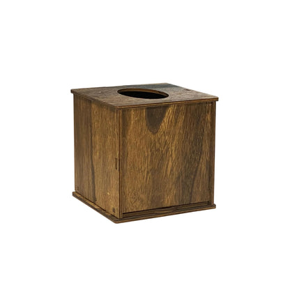 6 Pack Square Tissue Box Cover (6 x 6 x 6 inches) Rustic Wood Tissue Box Holder with Slidingout Bottom Wooden Tissue Box Cover Cube for Tabletop Stands Bathroom Bedroom Dinner Table