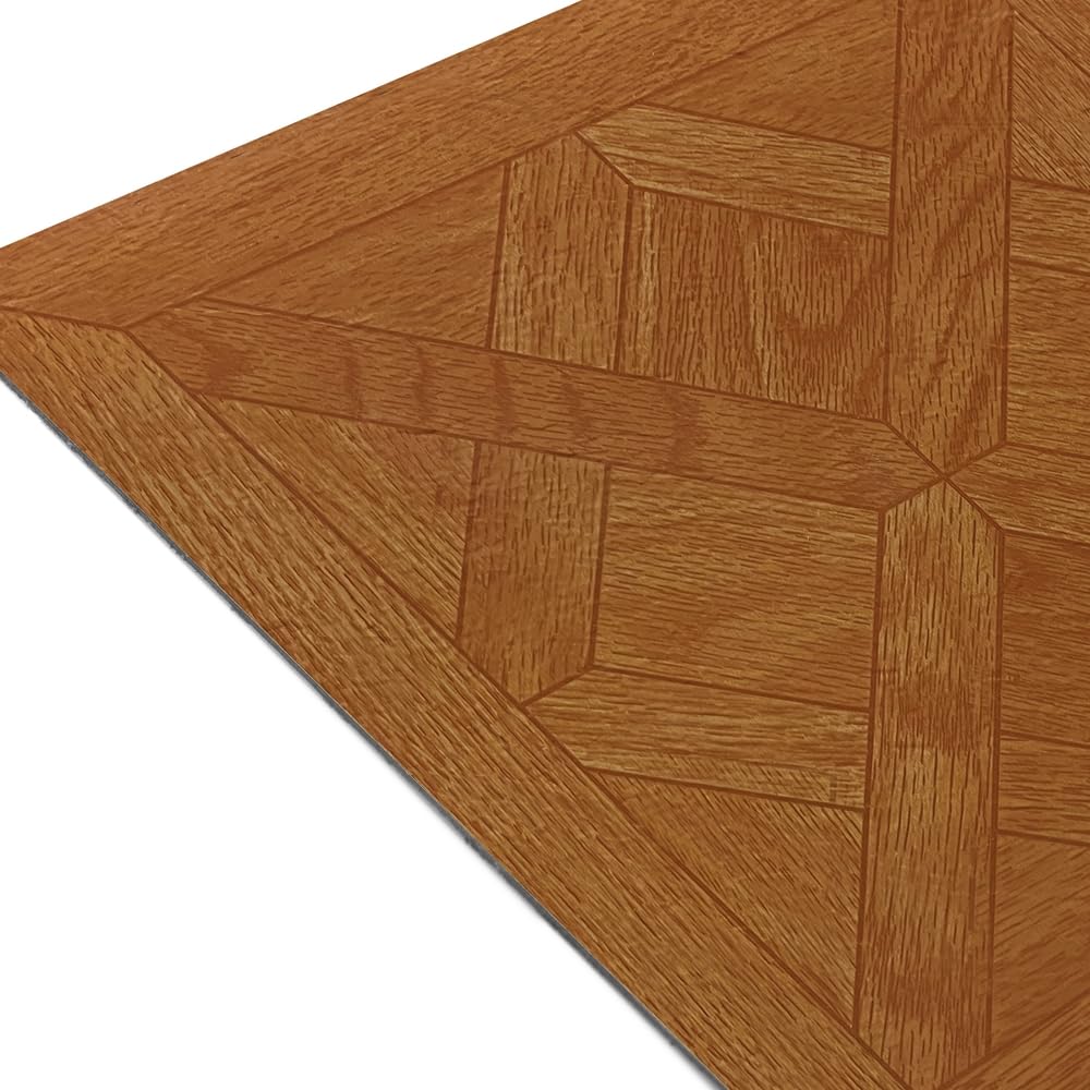 Tivoli Self Adhesive Vinyl Floor Tiles, 45 Tiles - 12" x 12", Light Oak Plank-Look - Peel & Stick, DIY Flooring for Kitchen, Dining Room, Bedrooms, Basements & Bathrooms by Achim Home Decor