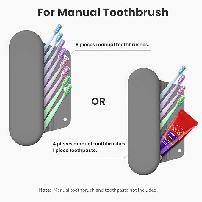 Silicone Electric Toothbrush Travel Case, Manual Toothbrush Travel Cover