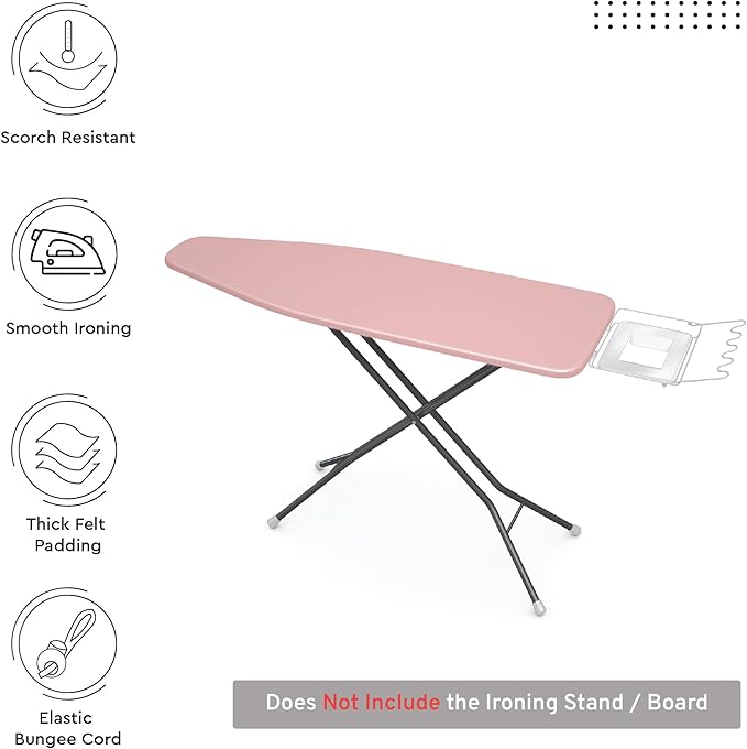 Encasa XO Ironing Board Cover and Pad 42"x14" - 4mm Felt Medium Iron Board