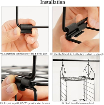 Hanging Closet Organizer, Carbon Steel 6-Shelf Closet Hanging Storage,