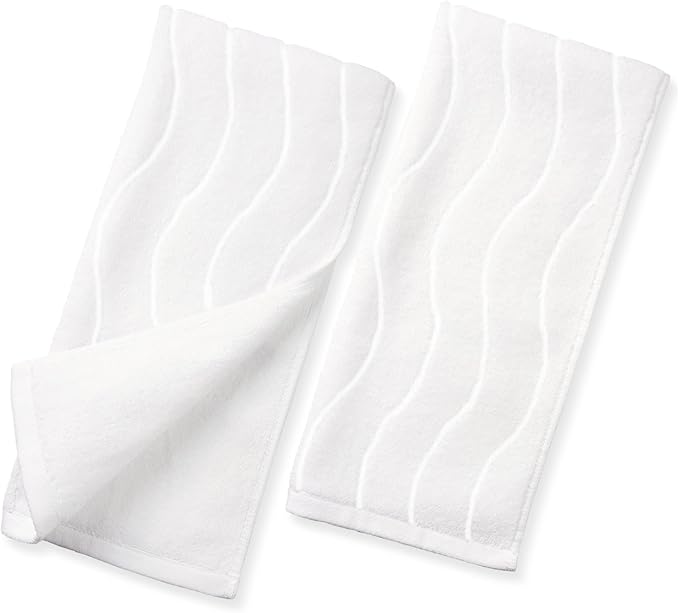 White Hand Towels for Bathroom Wavy Jacquard