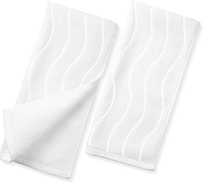 White Hand Towels for Bathroom Wavy Jacquard