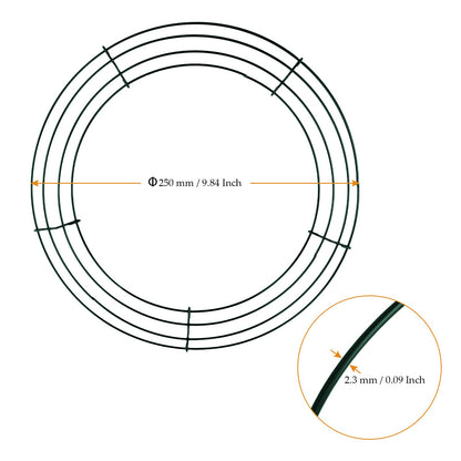 MUKCHAP 40 Pack 10 Inch Round Metal Wreath Frame Ring, Floral Wire Wreath Form for DIY Crafts, Wedding, Party, Green