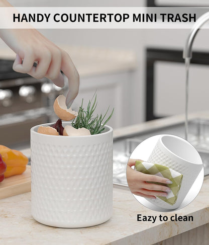 CLTIKACK Ceramic Utensil Caddy, Large Spatula Holder, 6.8 inch Cooking Utensil Holder for Kitchen Counter, Farmhouse Kitchen Decor for Silverware Spoon Crocks 2PCK