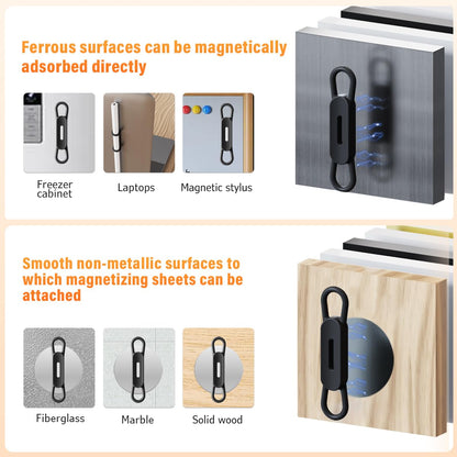 XYOFUN Magnetic Pen Holders Set of 8,Silicone Adjustable Pen Pencil Holder,Flexible Pencil Holder for Refrigerator,Whiteboards,Desk Accessories & Teacher Supplies(White-4,Black-4)
