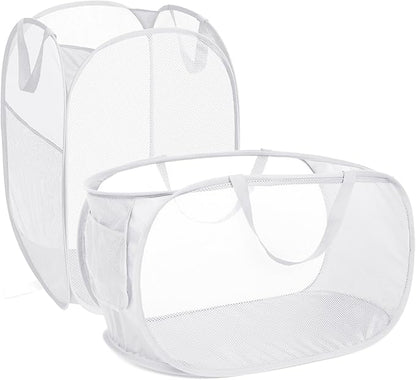 2 Pcs Durable Collapsible Laundry Baskets
