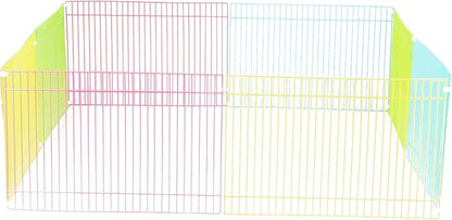 Emours Portable Small Animal Play Pen Rabbit Cages for Outdoor Indoor DIY Pet Fence for Bunny, Hamster, Guinea Pig,Puppy, Kitties, Corner Enclosed Play Cage, Multi-Color