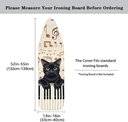 Cat Piano Print Ironing Board Cover Protector Music Note Print Iron Board Cover