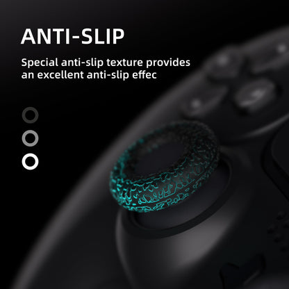 PlayVital 3 Pairs Donut Design Silicone Thumbstick Rings for ps5/4, for Xbox Series X/S, for Xbox One/Elite Series 2 Core, for Switch Pro, Universal Anti Slip Thumb Grips Rings - Red & Blue & Purple