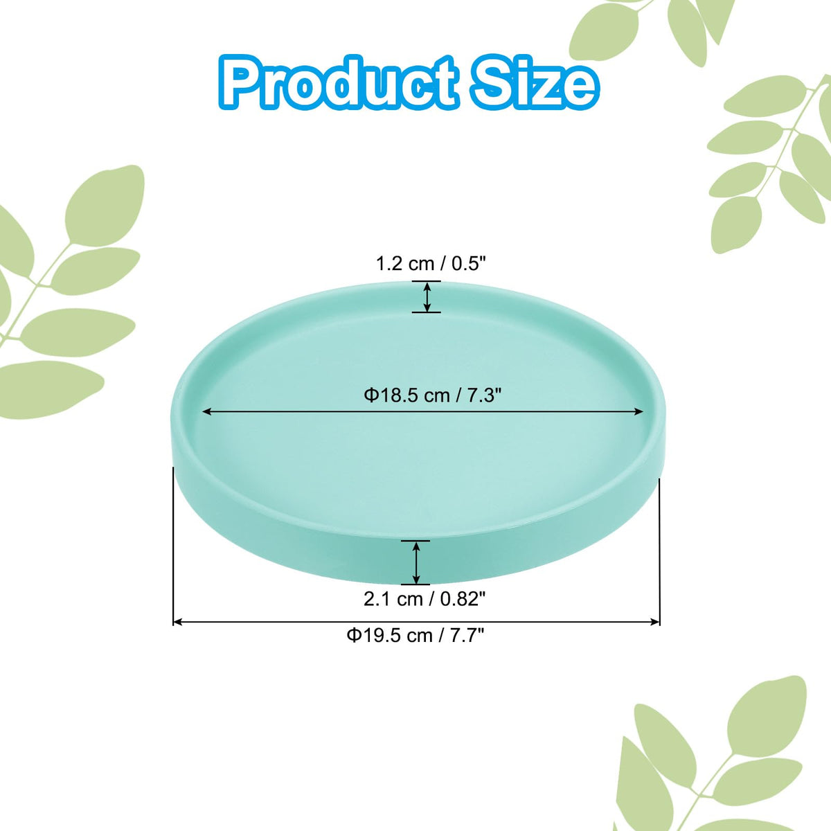PATIKIL 7.7 Inch Round Ceramic Plant Saucer, Plant Saucer Tray Flower Planter Drip Tray for Indoors Outdoors Patio Balcony, Turquoise