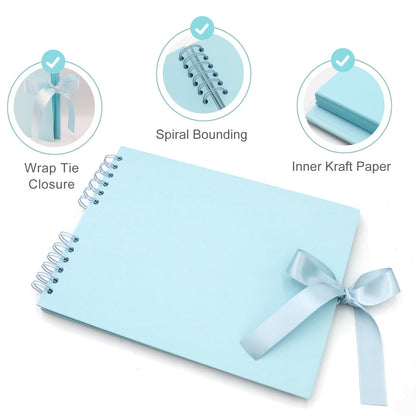 EVNEED 11.5 x 8.5 Inch Scrapbook Photo Album,Wedding Guest Book Anniversary Memory Scrapbooking,Wedding Photo Album with DIY Accessories Kit for Craft Paper DIY,Xmas Gift,80 Pages (40
