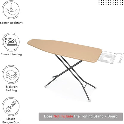 Encasa XO Ironing Board Cover and Pad 42"x14" - 4mm Felt Medium Iron Board