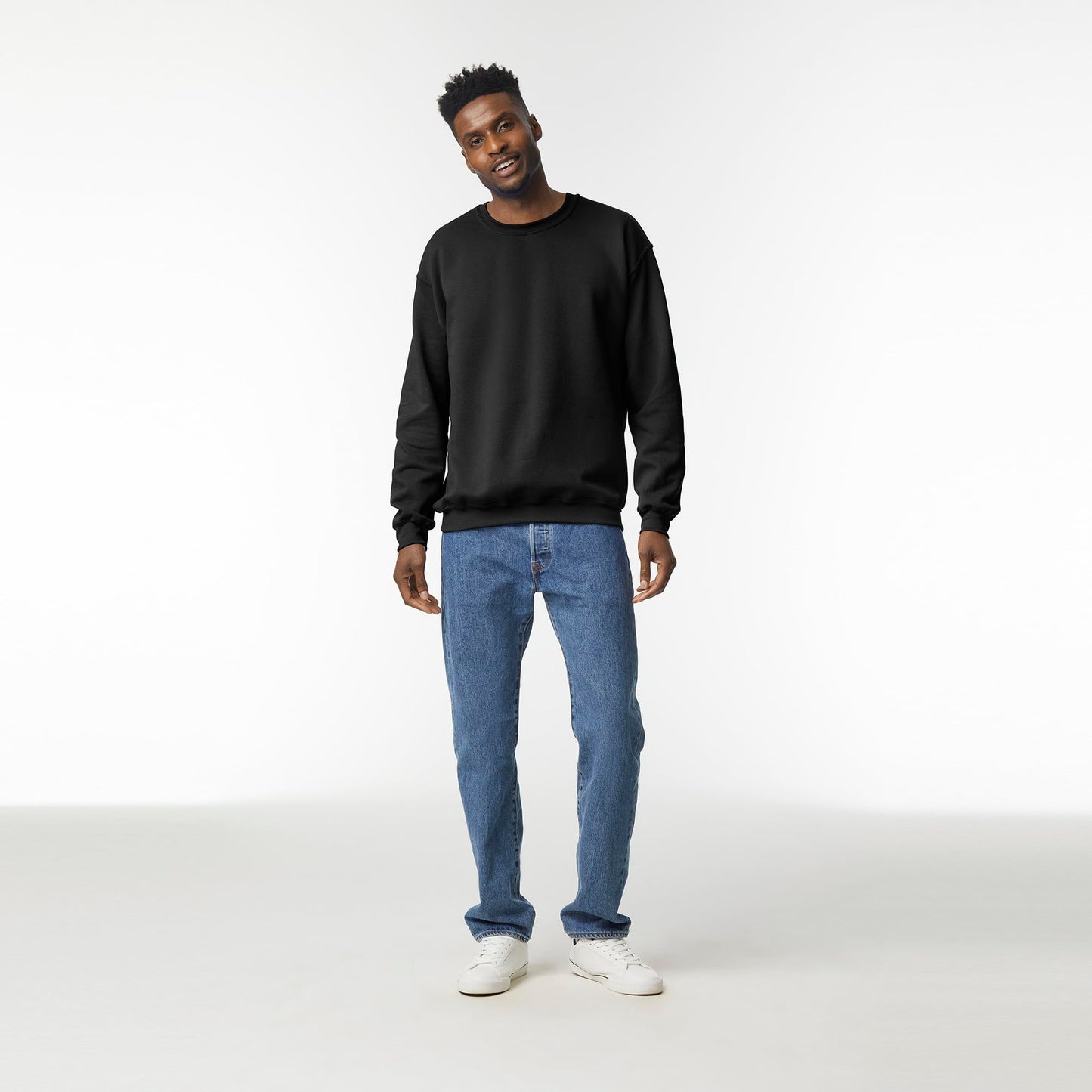 UGP Campus Apparel Gildan Men's Heavy Blend Crewneck Sweatshirt - Large - Black