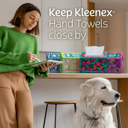 Kleenex Disposable Paper Hand Towels, 6 Boxes, 60 Tissues per Box, Packaging