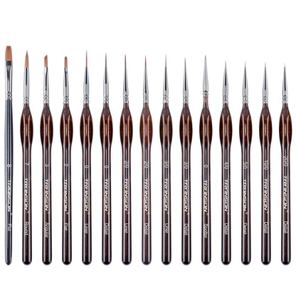 Transon 15Pcs Extra Fine Detail Paint Brushes with Brush Storage Organizer for Model Miniature Painting and Acrylic Watercolor Gouache Painting