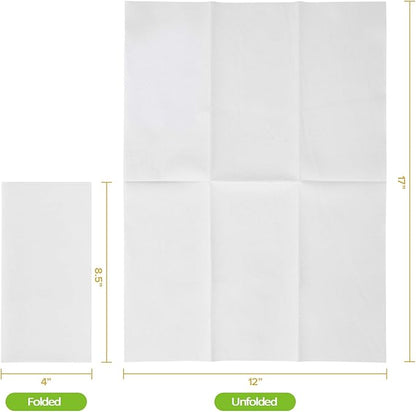 FOCUSLINE 200 Disposable Bathroom Napkins, Linen-Feel Paper Guest Towels