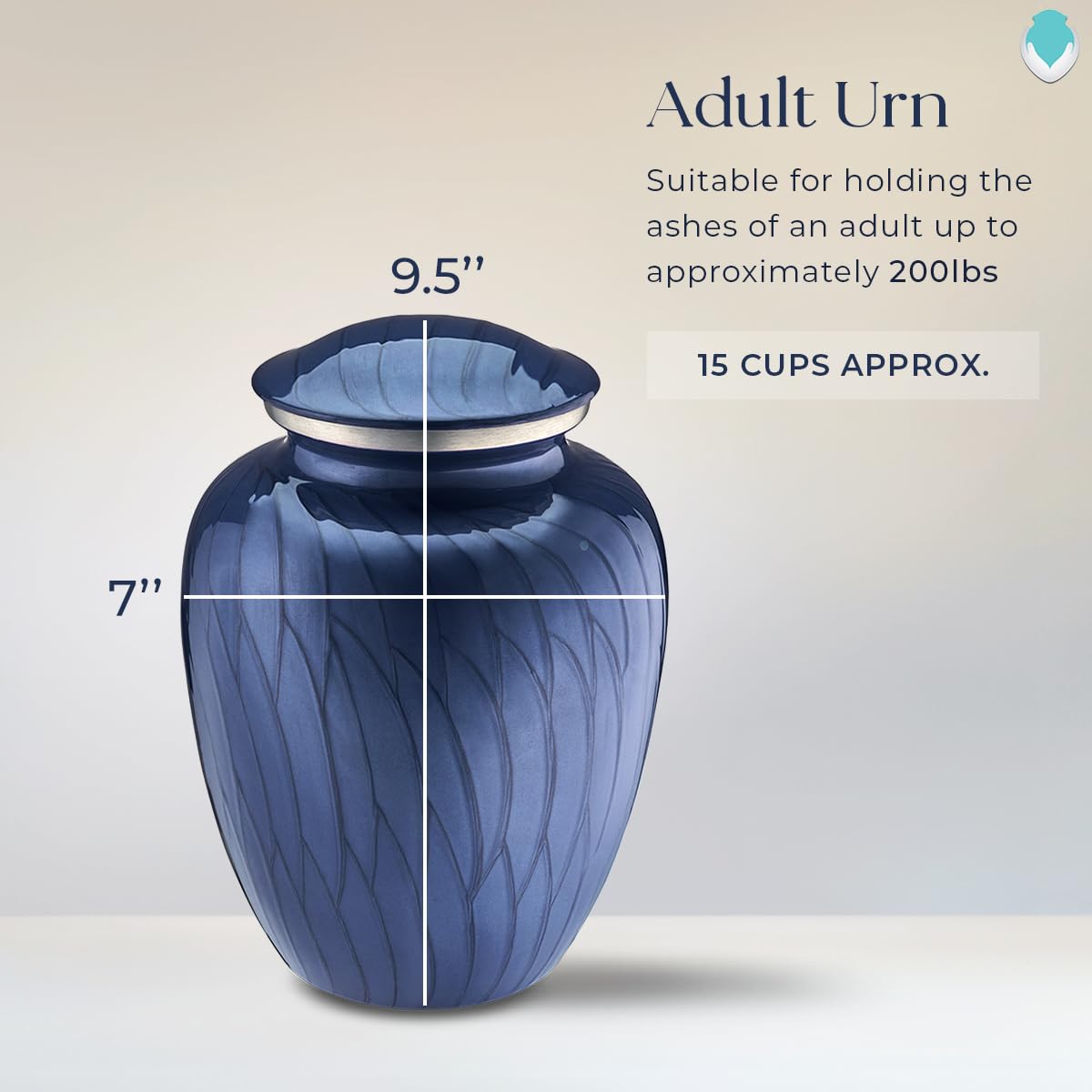 Geturns - Adult Personalized Dolphin Cremation Urns for Human Ashes I Large Pearl Cobalt Blue Funeral Urn for Men and Women I 200 lbs