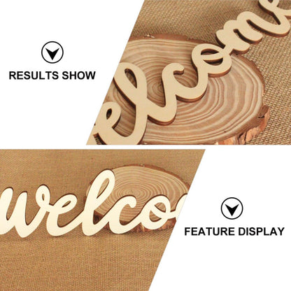 Amosfun 10pcs Welcome Wood Cutout Letters for Sign Wooden Unfinished Welcome Door Signs Decorative Wood Hanging with 10pcs Lanyard for Front Door Rustic Home Gallery Wall Decor