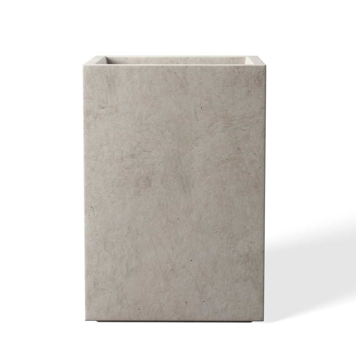 Kante 12.6" H Tall Rectangular Concrete Planters, Outdoor Indoor Lightweight Plant Pots with Drainage Hole and Rubber Plug, Modern Style for Home Garden Patio, Weathered Concrete