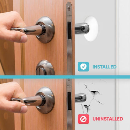 Strongest Home Wall & Door Handle Stopper 5" Set of 3 Pieces White Rubber Door Knob, Round Wall Shield Cushion, Quiet Wall Protector for Door Handle, Guard Door Bumper, Self Adhesive