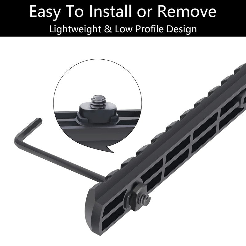 TOCNGAEK Polymer Picatinny Accessory Rail Single Picatinny Rail，3 3 5 5 7 7 Slot Black