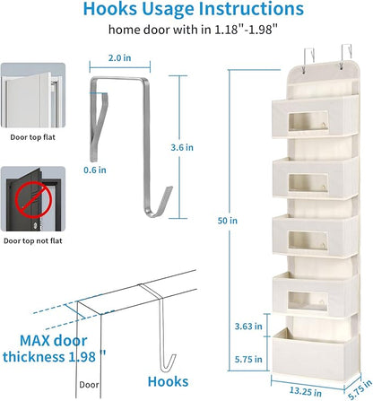 MAX Houser 5-Shelf Over The Door Hanging Organizer