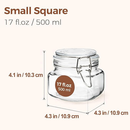 ComSaf 6 Pack 17 oz Glass Jars