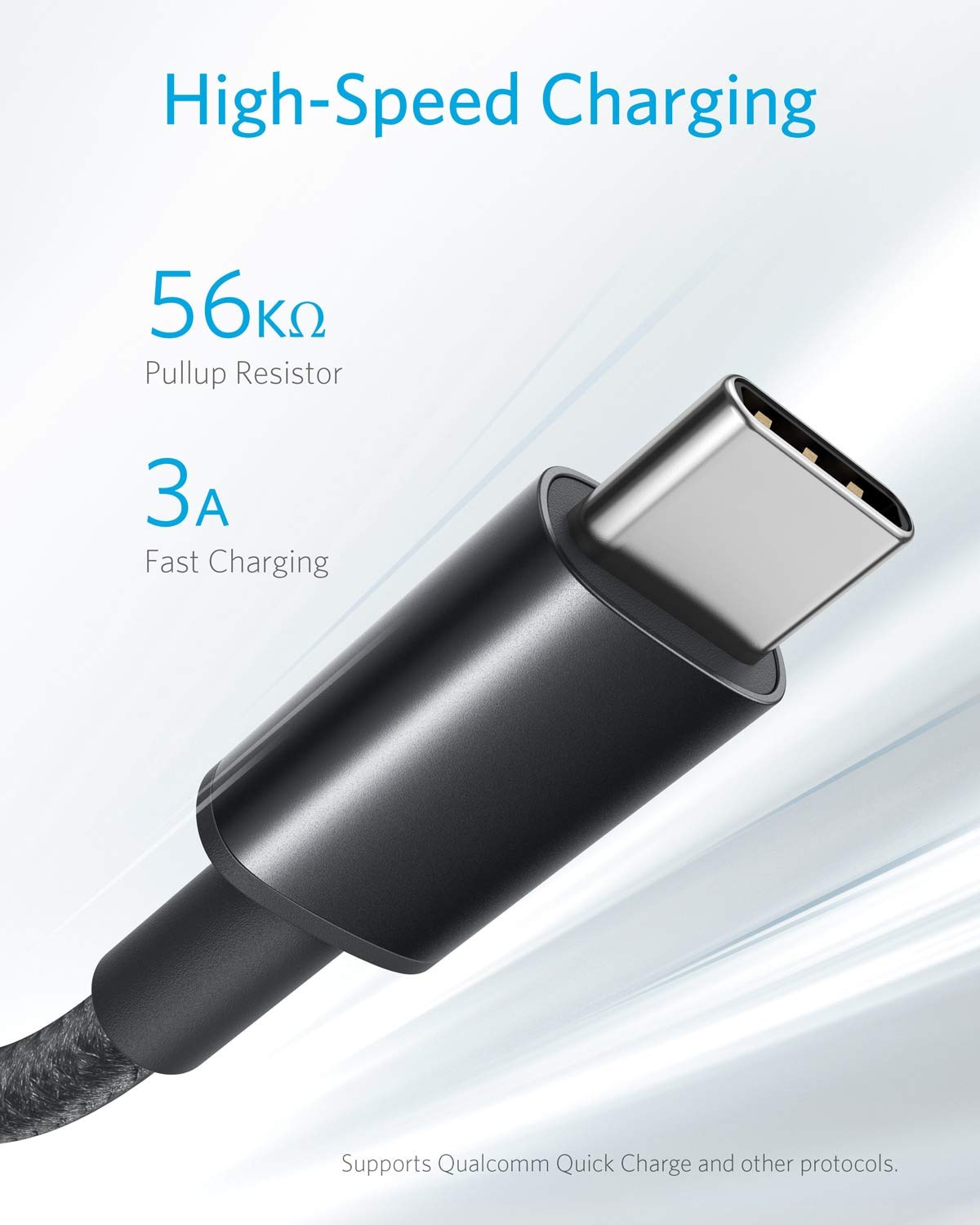 Anker Cable,[2-Pack,6 ft] Premium Nylon USB-A to USB-C Fast Charging Type C Cable,for iPhone 17 Series,Galaxy S10/Note 8,LG V20 and Other USB C Charger