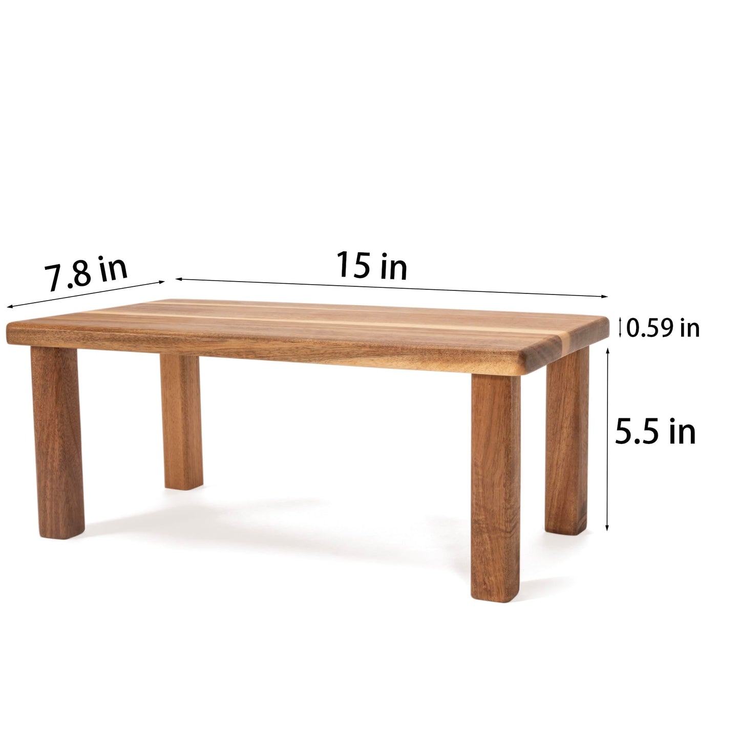 RiLiKar Acacia Wooden Desktop Organizer Shelf Kitchen Cabinet and Counter Riser Display Shelf for Top of Desk Home Office Bathroom Coffee Table Display Stand