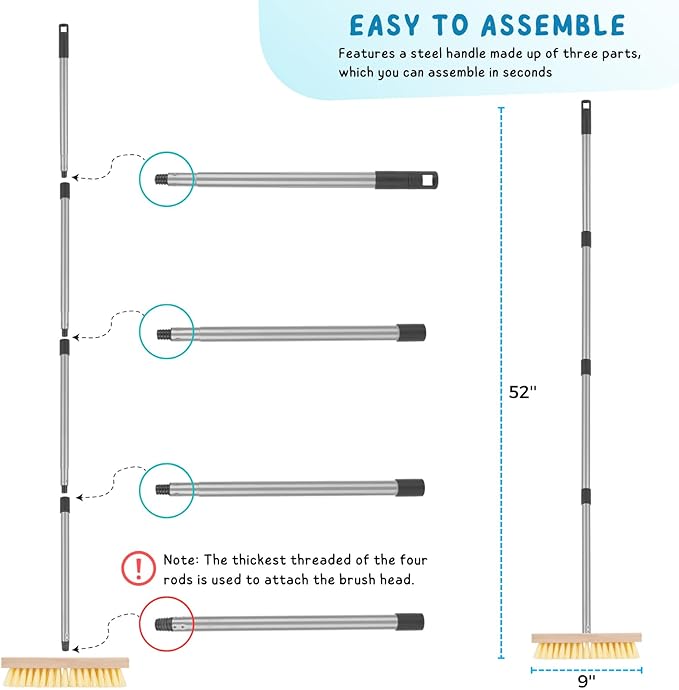 Floor Scrubber Brush with Long Handle
