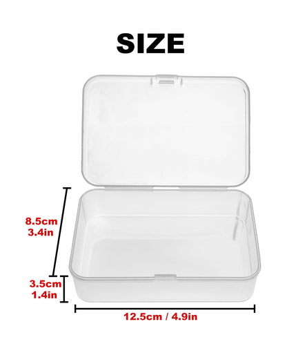LJY 10-Pack Clear Plastic Storage Boxes, 4.9x3.4x1.4 in Organizer Containers with Lids, Stackable Small Parts Organizer for Jewelry, Beads, Crafts, Office Supplies, Hardware Storage Case Plastic Case