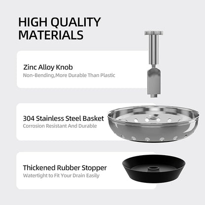 Kitchen Sink Strainer 2 Pack Drain Stopper Combo Basket Replacement