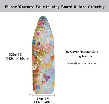 Flower Butterfly Ironing Board Cover and Pad Heat Reflective Stain Resistant