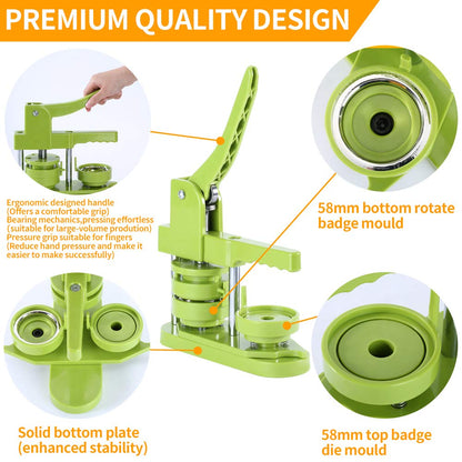 MK.Bear Button Maker Machine 58mm (2.25 in) Installation-Free, DIY Button Pin Maker Machine, Badge Punch Press with Free 100pcs Badge Supplies & Pictures & Circle Cutter