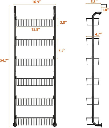 MIAOLI Over the Door Pantry Organizers and Storage, 6-Tier Spice Rack, Home &