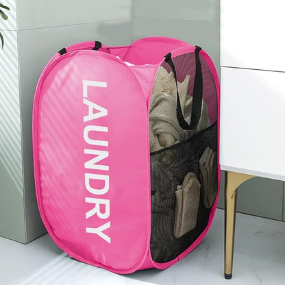 Larpur Pop Up Laundry Baskets, 2 Pack Mesh Laundry Hampers Collapsible Clothes