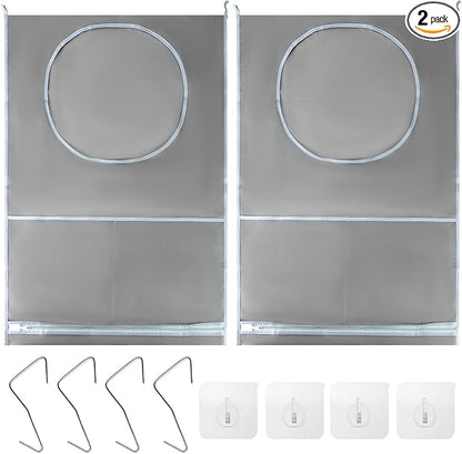 QWORK 2-Pack Hanging Laundry Hamper Bag, Over the Door Laundry Bag Saving