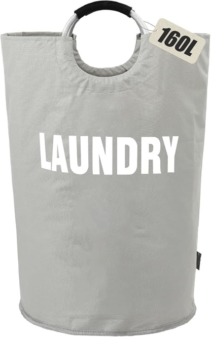 DOKEHOM 160L XX-Large Laundry Basket, Collapsible Laundry Bag, Foldable Laundry