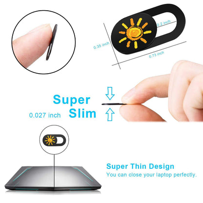 SIREG Webcam Cover Ultra Thin - Web Camera Cover fits Laptop,Tablet,Computer, Smartphone, Protect Your Privacy and Security,Strong Adhesive (Monkey-Black & 3 Pack)